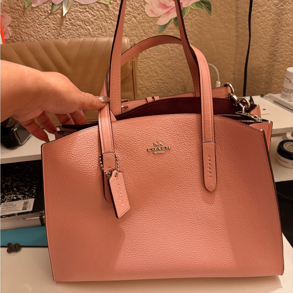 Coach Blush Pink Leather Satchel